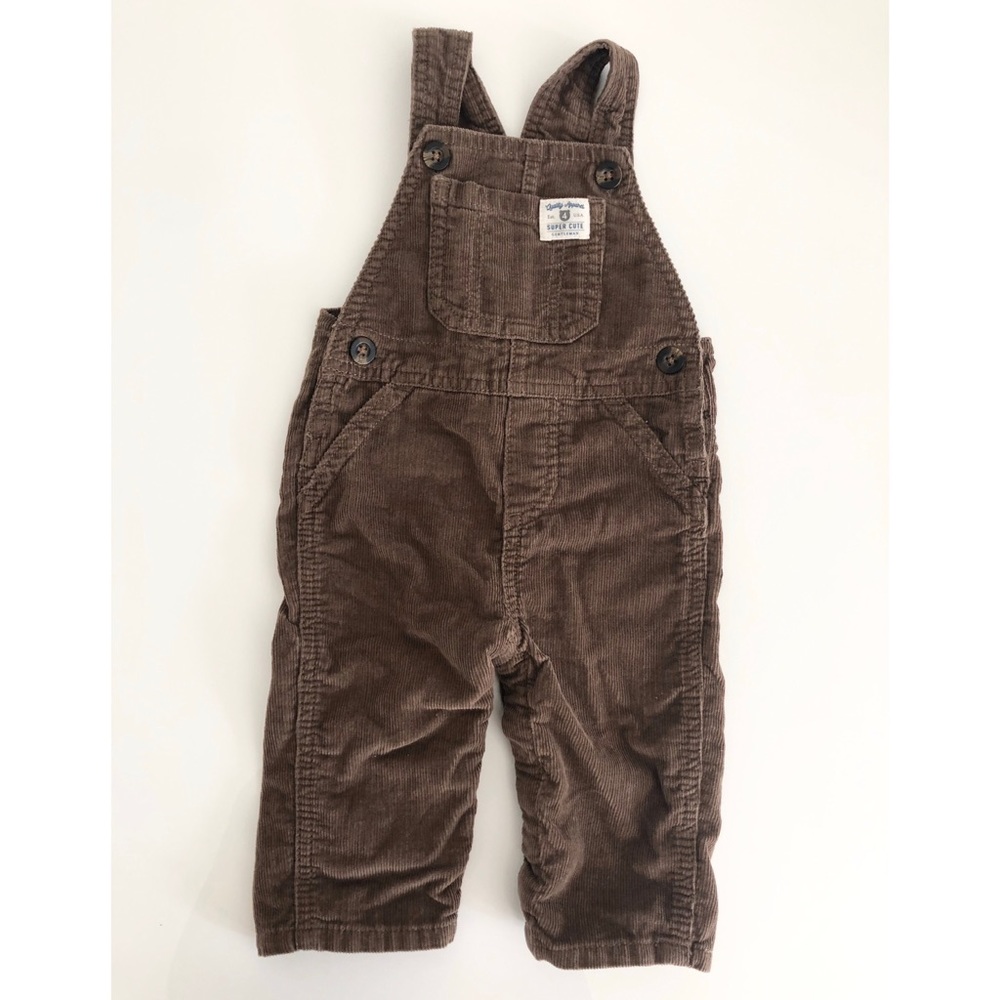 CARTER'S BABY BOY BROWN CORDUROY OVERALLS 6 M New!